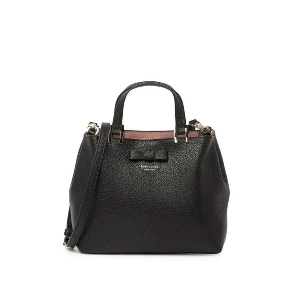 KATE SPADE Gwyn Pershing Street Wkru5495 Black Leather Satchel NWOT and Dust Ba